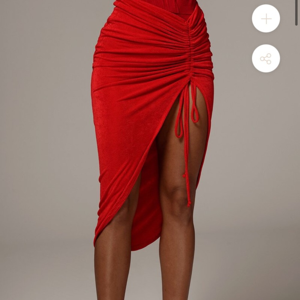 Gold midi skirt